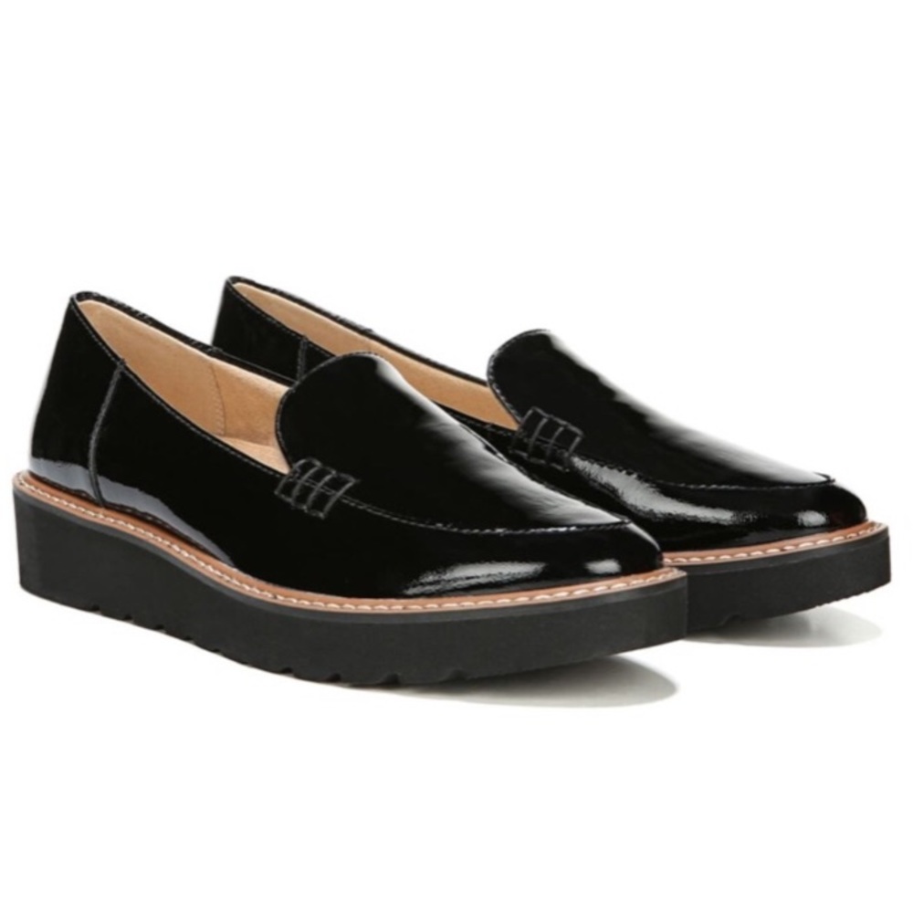 Naturalizer Andie Platform Black Leather Loafer